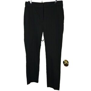 Zara Woman XL Pants Ankle Black Straight Stretch Waist Pocket Officewear